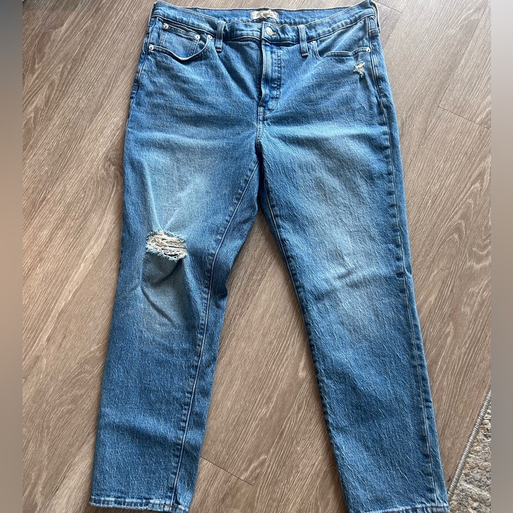 Madewell The Mid-Rise Perfect Vintage Jean Knee-Rip Edition 32